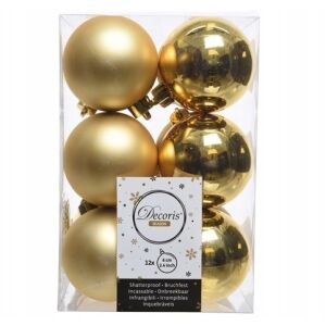 Törhetetlen karácsonyfadíszek, 12 db-os szett, 6 cm, arany 146926790 - Karácsonyfadísz