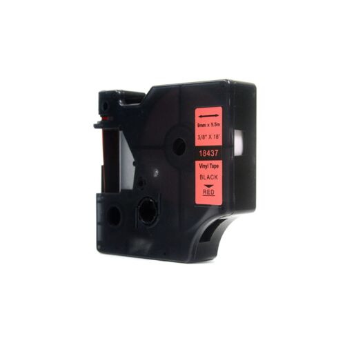 JetWorld Replacement Dymo Rhino Tape Black, piros, 9 mm x 5,5 m vinyl (18437) (S0718510) 146926963