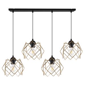 STELLA FÜGŐLÁMPA 4 LAPOS ARANY LÁMPABÚRÁVAL E27