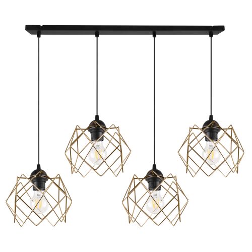 STELLA FÜGŐLÁMPA 4 LAPOS ARANY LÁMPABÚRÁVAL E27 146927795