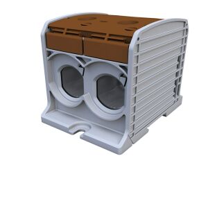 Menetes sín csatlakozó STB 300-2 Al/Cu 87920 SIMBLOCK, barna 146928013 - Sorkapocs