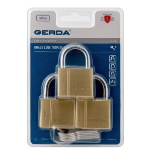 3 db-os háromrészes sárgaréz lakatkészlet KMZ S40, BLIS - MP KLO 58412