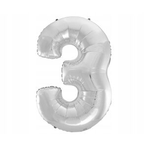 FÓLIA LÉGGÖMB 3-AS SZÁMÚ EZÜST 92 CM