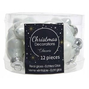 Karácsonyfadíszek, fehér csillagok, 12 db-os készlet, 4 cm 146928888 - Karácsonyfadísz