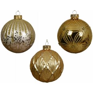 Arany üveg karácsonyfa gömbdísz 10cm díszítve 1 db. 146928969 - Karácsonyfadísz