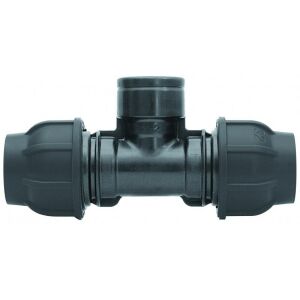 PP kompressziós tee 90 fokos 50x5/4"x50 GW belső menetes PN16, PE csövekhez, fekete 146928988 - KPE idom