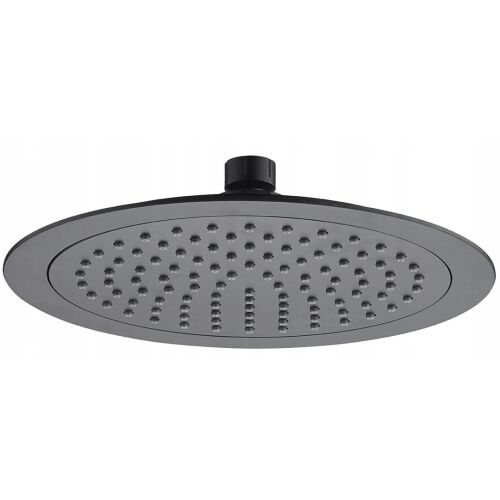 Esőzuhanyfej, felső zuhanyfej, 24 cm, univerzális, fekete, kerek 146929007