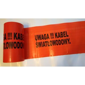 Narancssárga jelölőszalag 200mm x 100m (nyomtatott) Megjegyzés: Száloptikai kábel