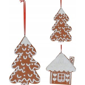 Karácsonyfa medál mézeskalács, dekoratív, törésálló, 11 cm, 1 db. 146929800 - Karácsonyfadísz