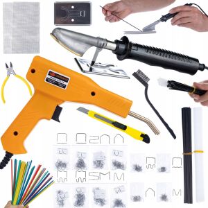 Forrasztópáka műanyag simításához, műanyag és háló készlettel + Tűzőgép tokban 200 kapocs + 800 kapocs + Prowelder Kit Mini 146930132 - Szerszámgép