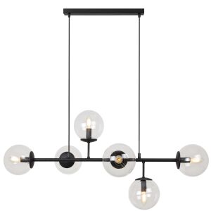 SIENA FEKETE MENNYEZETI LÁMPA 6 LAPOS LÁMPABÚRÁVAL, E14-ES HOSSZÚ SZÁRÚ 146930485 - Lámpa & Világítás