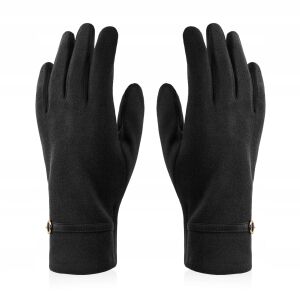 GFD-06 FEKETE Női bársonykesztyű pánttal 146930518 - Női kiegészítő