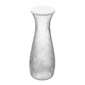 Karafka szklana z pokrywką z tłoczonym wzorem 1l 146930673 - Kancsó