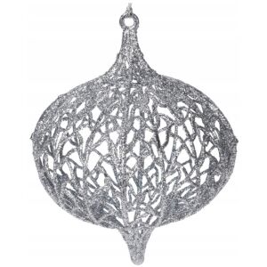 Áttört ezüst karácsonyfadísz, törésálló, 13x9 cm 146931157 - Szezonális dekoráció