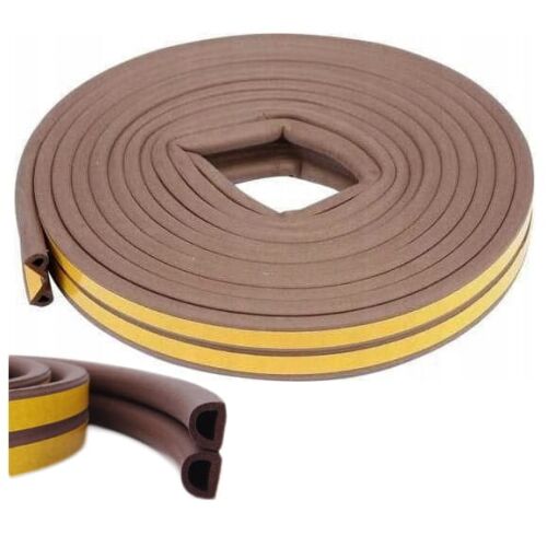 Gumitömítés ablakokra és ajtókra, D profil, 2x3 m, barna 146931203