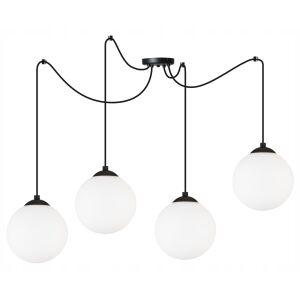 Mennyezeti lámpa, pókgömb alakú, fekete, LED, 15 cm