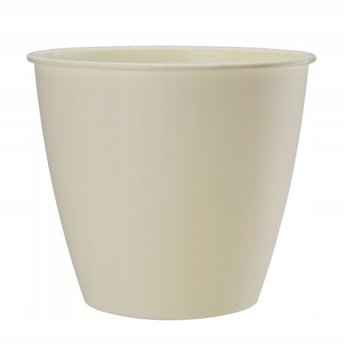Doniczka kremowa plastikowa 15 x 15 x 13,9 cm dekoracyjna Azalia 146932142