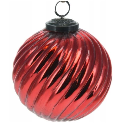 Piros üveg karácsonyfadísz 12,5 cm 1 db.