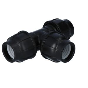 PP kompressziós póló 90 fok 40x40x40 PN16, PE csövekhez, fekete 146932344 - KPE idom