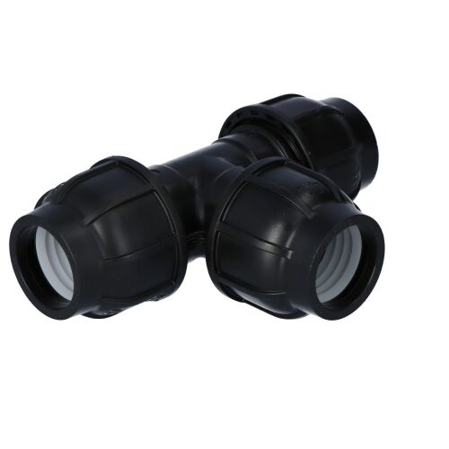 PP kompressziós póló 90 fok 40x40x40 PN16, PE csövekhez, fekete 146932344