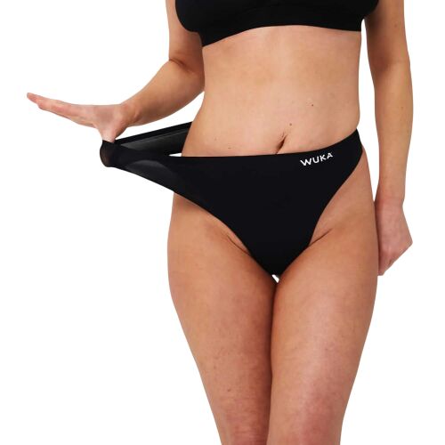 Wuka varrásmentes Stretch menstruációs tanga, fekete (WST-black) XS - L