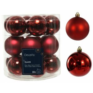 18 db-os piros üveg karácsonyfadísz szett, 4 cm 146933265 - Szezonális dekoráció