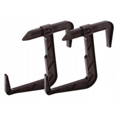 Sötétbarna erkélyláda és virágcserép tartó, 2 db.