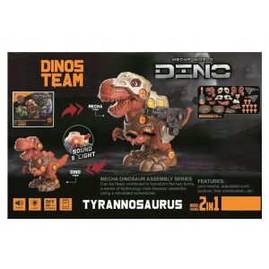 2 az 1-ben barkács forgó dino, fény, hang 9828