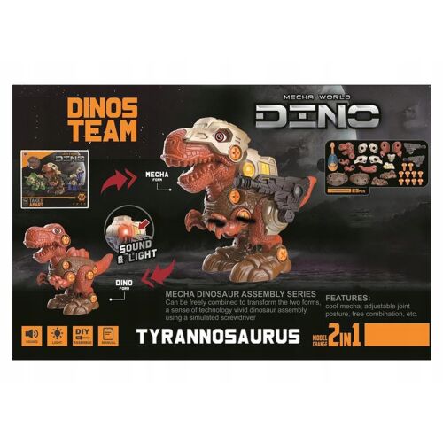 2 az 1-ben barkács forgó dino, fény, hang 9828 146934873