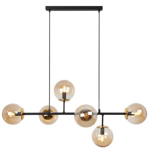 SIENA MENNYEZETI LÁMPA, FEKETE ÉS ARANY, 6 IZZÓS, MÉZ SZÍNŰ, E14, HOSSZÚ SZÁRÚ 146935100 - Lámpa & Világítás