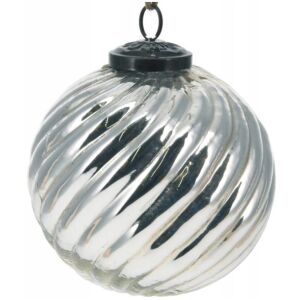 Ezüst üveg karácsonyfa gömbdísz 10 cm 1 db. 146935815 - Szezonális dekoráció