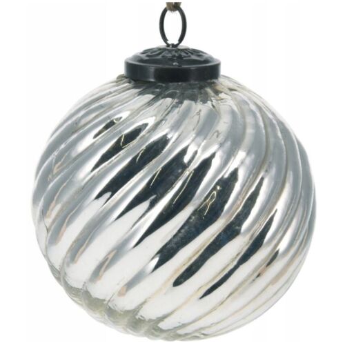 Ezüst üveg karácsonyfa gömbdísz 10 cm 1 db. 146935815