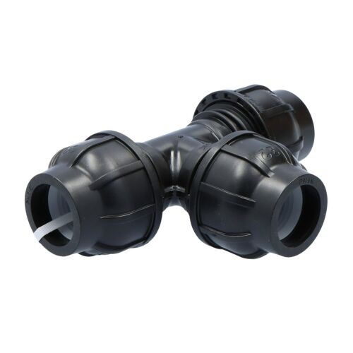 PP kompressziós póló 90 fok 32x32x32 PN16, PE csövekhez, fekete 146935955