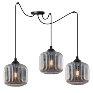 RIFFLE SPIDER FÜGGŐLÁMPA FEKETE 3 LAPOS GRAFIT LÁMPABÚRA HENGERES E27 146936096 - Lámpa & Világítás