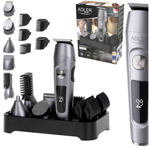 AD 2944 6 az 1-ben ápolókészlet LCD kijelzővel és töltőállvánnyal