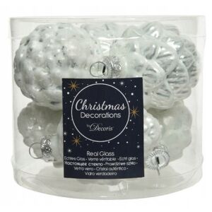 Karácsonyi gömbdíszek, karácsonyi tobozok, fehér, 6 db, 7 cm 146938721 - Szezonális dekoráció
