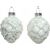 Karácsonyi gömbdíszek, karácsonyi tobozok, fehér, 6 db, 7 cm 146938721