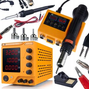 Rosfix Rosfix AmpRush RARES-3210 32V 10A laboratóriumi tápegység + 2 az 1-ben forrasztóállomás (forró levegős és 900M) Rosfix Orange Husky OH660 elektromos S sorozat 146939339 - Forrasztógép