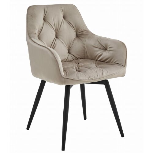 JORK360 szék - sötét bézs bársony / 2 db fekete láb