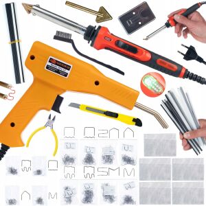 Red Odysseya 100W RRO100W műanyag forrasztópáka készlet 5 ráccsal, csavarhúzó hegygel és állvánnyal + Tűzőgép 200 kapocs + 800 kapocs 8 típusban 146942023 - Szerszámgép