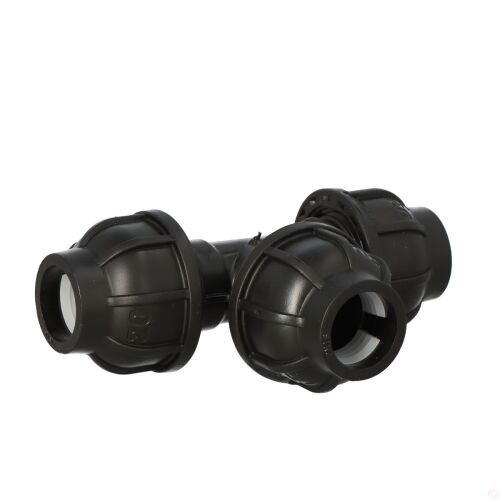 PP kompressziós póló 90 fok 20x20x20 PN16, PE csövekhez, fekete 146942745