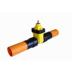 OptiValve ékes tolózár DN80/OD90, PN10 gázhoz, PE100 SDR11 hegesztő csatlakozásokkal, lágy tömítésű, NBR, kerék nélkül, CC zárással (jobbra), 146946351 - Szűrőberendezés & Vízforgató