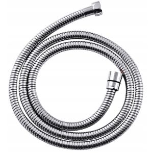 Zuhanycső, gumi, fém, 170 cm, króm
