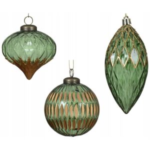 Karácsonyfa gömbdísz 8 cm zöld és arany műanyag 1 db. 146946632 - Szezonális dekoráció