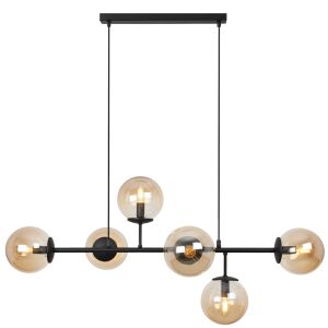 SIENA FEKETE MENNYEZETI LÁMPA 6 IZZÓS MÉZ SZÍNŰ, E14 HOSSZÚ SZÁRÚ 146948751 - Lámpa & Világítás