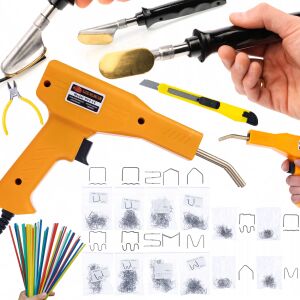 Forrasztópáka műanyag simításához + Műanyag tűzőgép tokban 200 kapocs + 800 kapocs 8 különböző típusban + Prowelder Kit Mini 146949737 - Szerszámgép