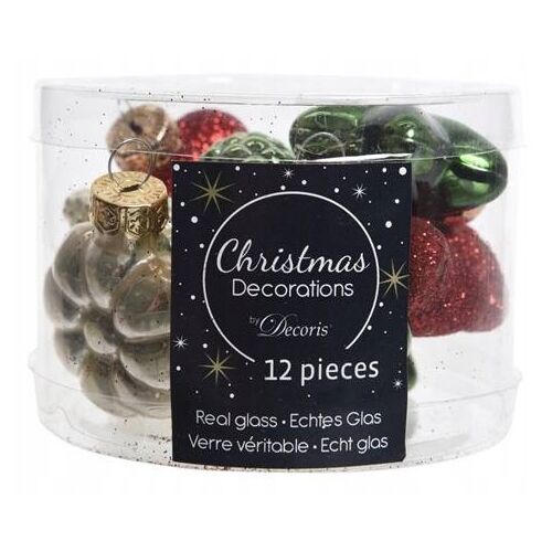 Üveg karácsonyfadísz készlet vegyes 12 db-os. 146949749