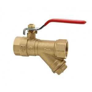 OPTI golyóscsap ferde szűrővel, acél kar tömszelencével (DSt), sárgaréz 1 hüvelykes, PN25, W-W menet 146949851 - Golyóscsap