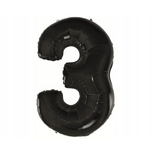 #BFC54 B&C 3-as számú fólia lufi, fekete, 92 cm AA 146950533