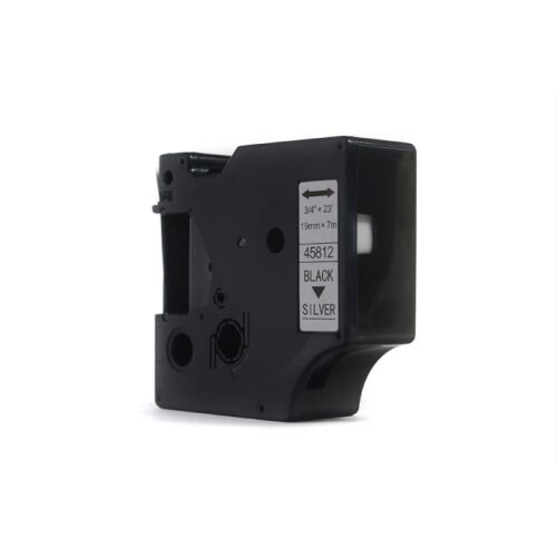 JetWorld Dymo D1 csereszalag, fekete ezüst, 19 mm x 7 m (45812) (S0720910)
